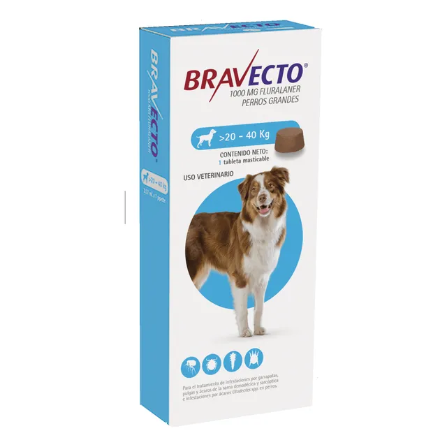 Pastilla antiparasitario para garrapata MSD Bravecto Comprimido mastigável Bravecto comprimido para perro de 40kg a 56kg color rosa