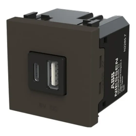 Base Cargador Usb Tipo A + C Niessen Zenit Antracita