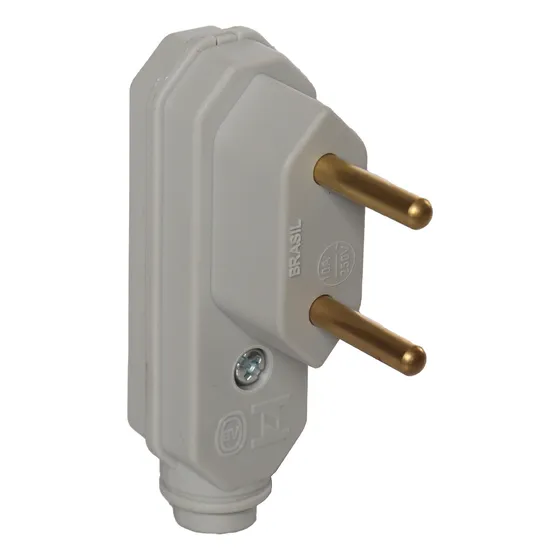 Pino Macho 90º 2p 10a 250v Vertical Cinza Margirius