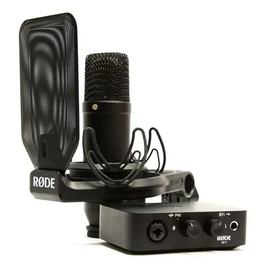 Rode Kit Nt1a+ai1 Micrófono De Estudio Con Soporte Smr Color Negro | Cuotas sin interés