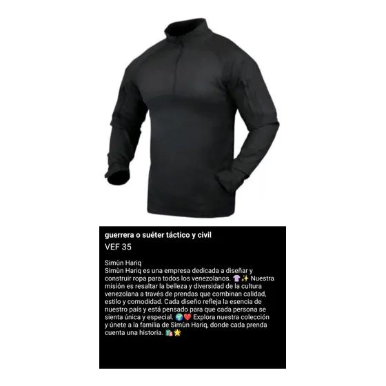 Guerrera O Suéter Táctico Simun Hariq Unisex Talla Única