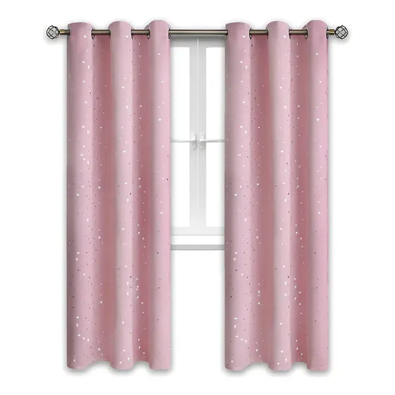 Cortina Niña Niño Semi Blackout Casatua 2 Paños 140x220 Cm Color Rosado claro
