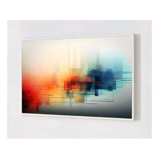 Quadro Abstrato Cores Para Sala Com Moldura 80x120cm