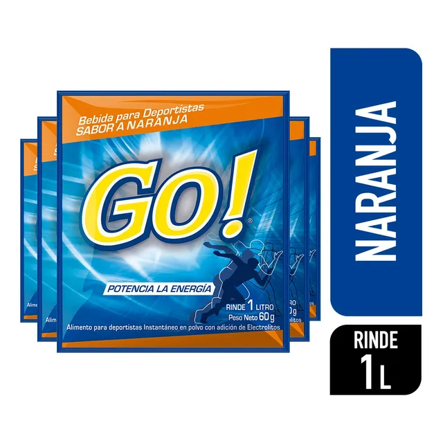 Pack 5 Sobres Bebida Isotónica Go! 60g - Elige Tu Sabor