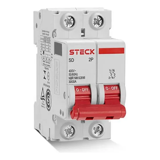 Disjuntor Serie Sd62 16a 2p Curva B 3ka Steck Sdd62b16