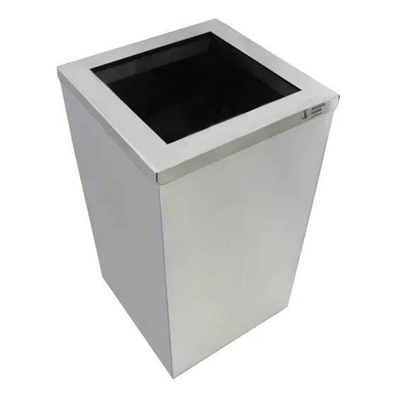 Lixeira Quadrada Retangular Inox 100 Litros Food Truck ;)