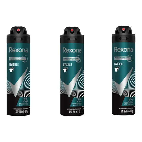 Rexona Men Invisible X 150ml - Pack X3