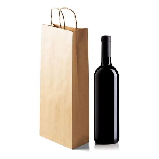 Bolsas De Papel Madera Kraft Para Vino 40x14x8 50 Unidades