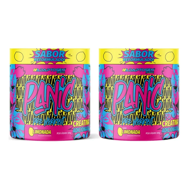Kit 2 Panic Adaptogen Pre Treino Com Creatina Pote 300g