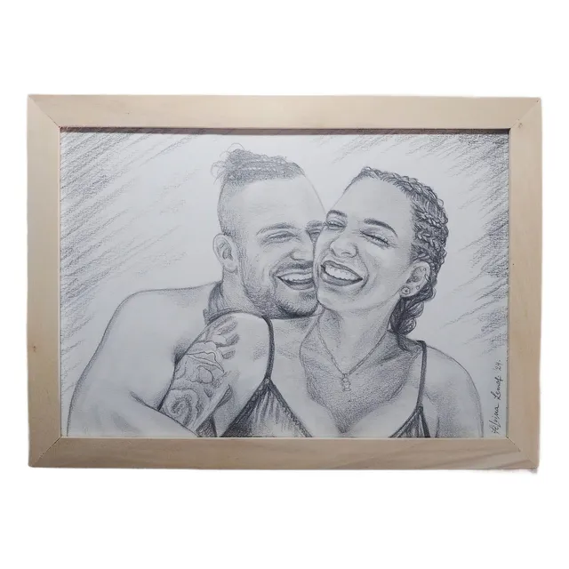 Regalo Especial Dibujos Pareja Encargo Retrato Lapiz Pedido