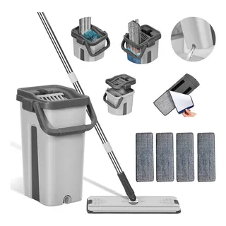 Mop Flat EsfregĂŁo Rodo E Balde Multiuso Eficiente 4 Refil 8 Litros Cabo 126cm Para Limpeza Pesada Limpa, Lava E Seca Pogala Mop Flat EsfregĂŁo Rodo E Balde Multiuso Eficiente 4 Refil 8 Litros Cabo 126cm Para Limpeza Pesada Limpa, Lava E Seca Pogala