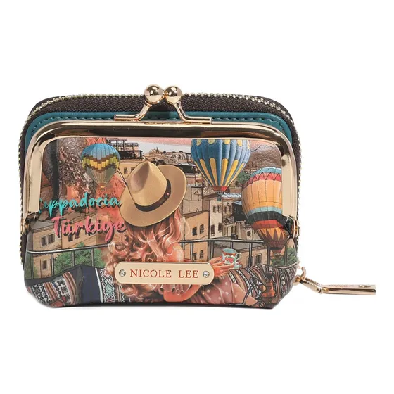 Monedero Dama Nicole Lee Prt7450 Heaven On Earth Color Marrón Diseño De La Tela Estampada