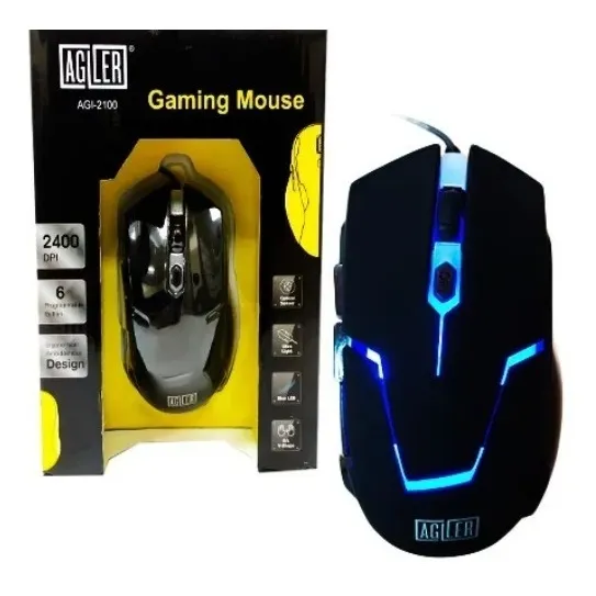 Mouse Led Gamer Agi-2100 Con Dpi Ajustable