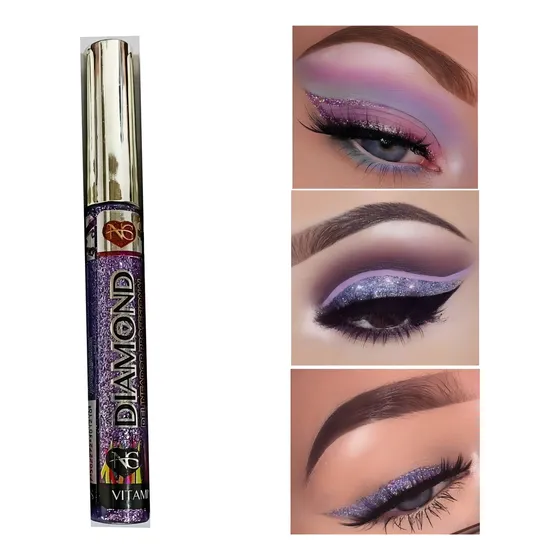 Delineador Líquido Colores Glitter Marca Diamond Naturalgirl Color Lila
