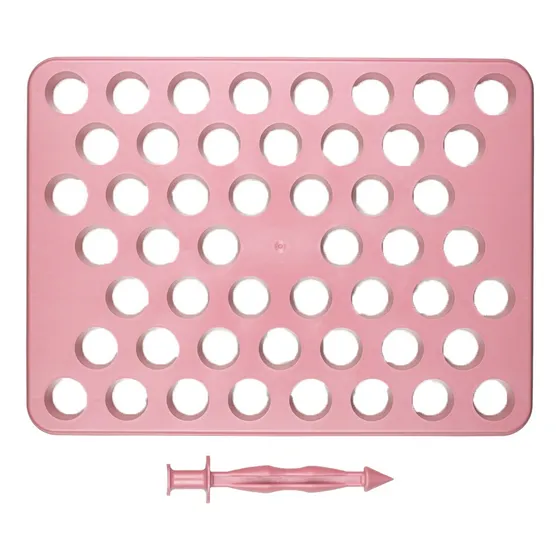 Placa Porcionadora Bluestar 15g 50 Furos Com Empurrador 2em1 Cor Rosa Bebê