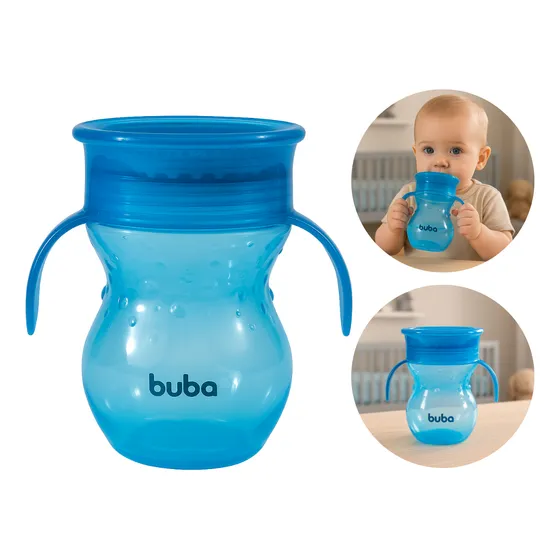 Copo Infantil De Treinamento 360 Com Alça Antivazamento Buba