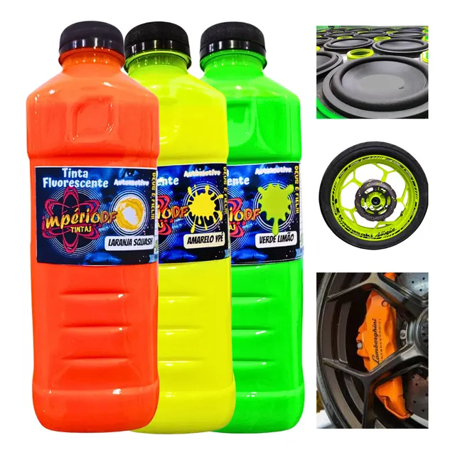 Tinta Automotiva Fluorescente Poliéster Neon 1000ml - Cores
