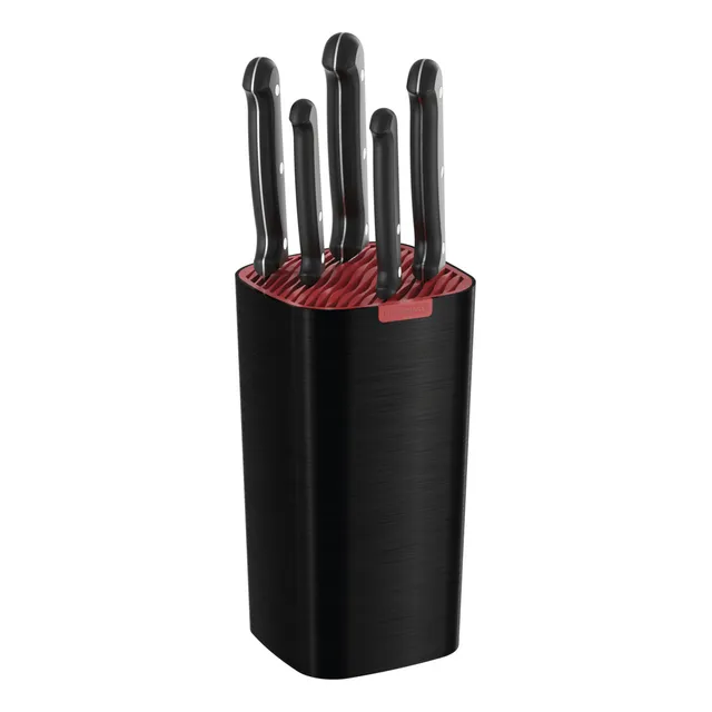 Juego Cuchillos Base Soporte Taco Tramontina Ultracorte 6pza Color Negro