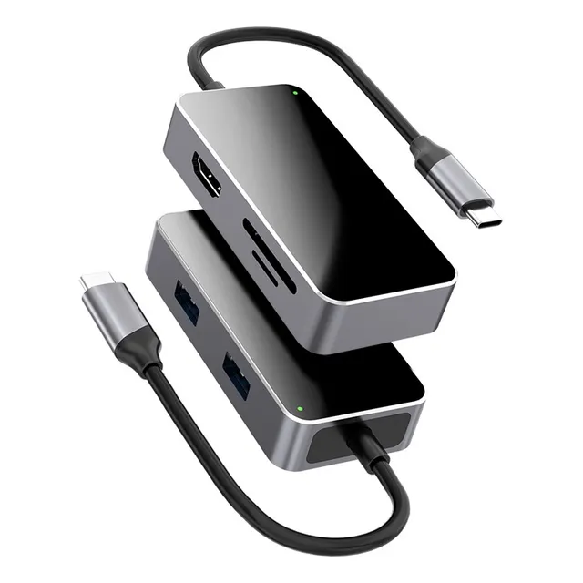 Hub Adaptador Usb Tipo C 5 Puertos Hdmi 4k Premium Mac Y Pc