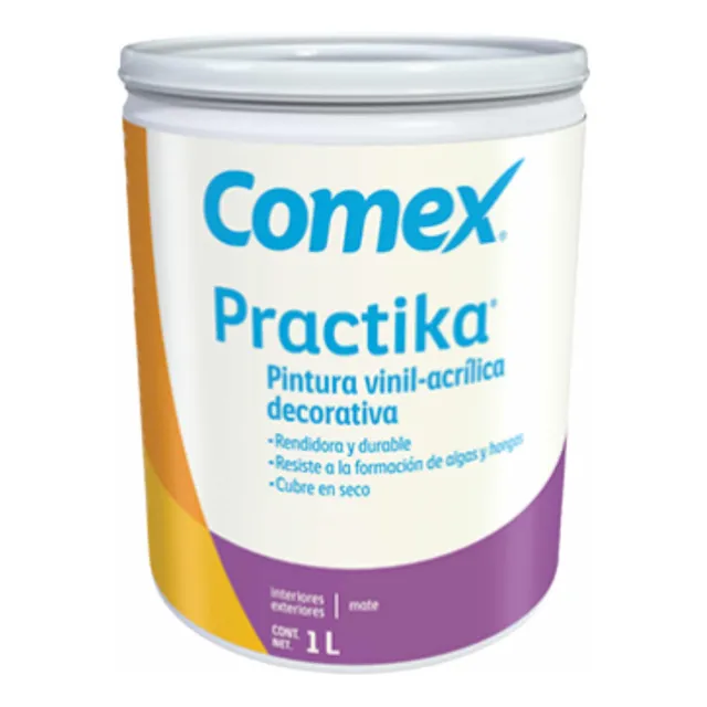Pintura Vinílica Blanca Semi Lavable Comex 1 Litro 3 Años