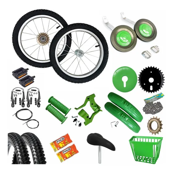 Kit De Montagem Acessorios Para Bicicleta Infantil Aro 16 Cor Verde Ben 10