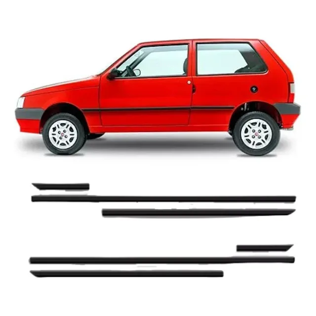 Jogo De Friso Lateral Do Fiat Uno 1995/2013 Modelo Fino