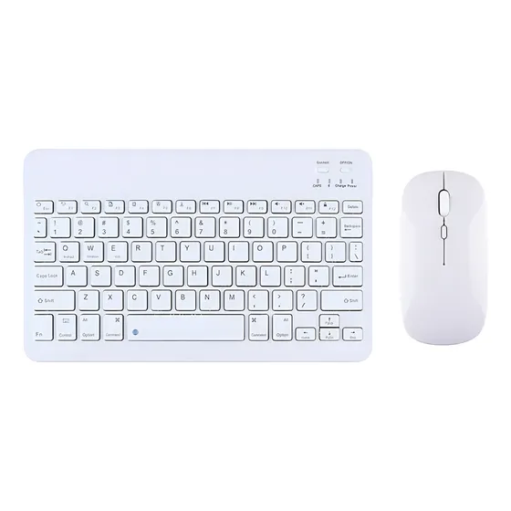 Kit Teclado Mouse Sem Fio Bluetooth Tablet Note Recarregável