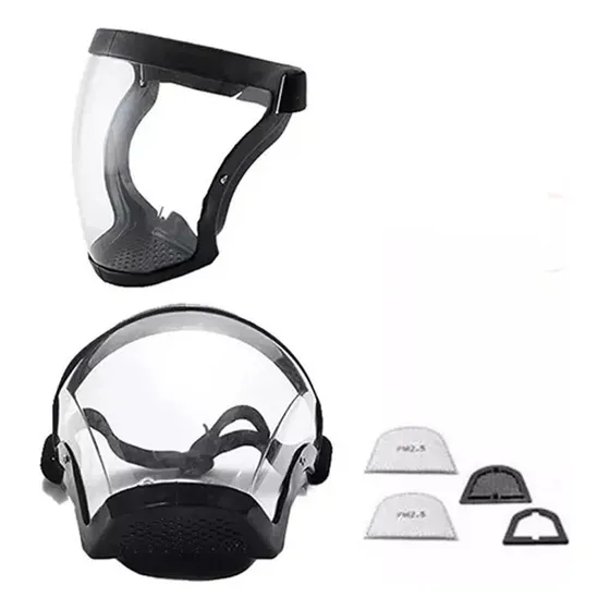 2p Máscara De Poeira Facial Transparente De Proteção Total A