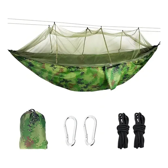 Sacos De Dormir Rede De Dormir Com Portát Camping Mosquiteiro Descanso 300kg Cor Camuflar 260cm X140cm