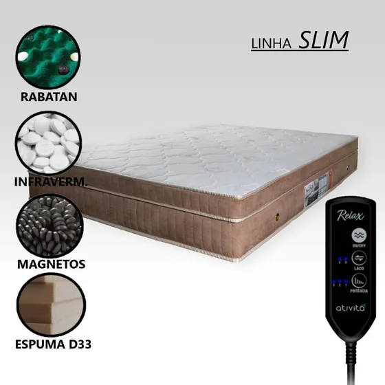 Colchão Casal D33 Magnético Com Massageador E Controle 