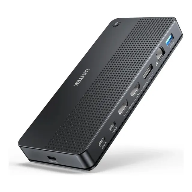 Kvm Universal Unitek Dual 4k 100w Pd - Controla 2 Pc