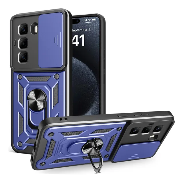 Funda Armor Anillo Antishock Con Protector Camara Deslizable