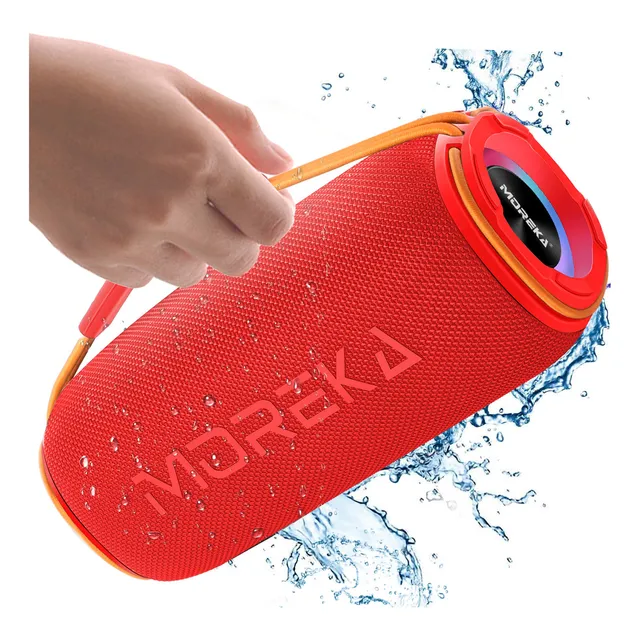Moreka-368 Bocina Bluetooth, 20w Altavoz Bluetooth Portátil Ipx6 Impermeable, Luces Rgb, Sonido Estéreo Tws,bluetooth 5.3 Para Camping, Viajes Al Aire Libre, Fiesta, Hogar-rojo