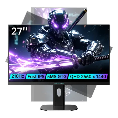 Monitor Gamer PC de 27 pulgadas Monitor Ergonómico Ajustable Thunderobot ZQ27F210L 2k Qhd 210 Hz IPS 5MS GTG HDMI 2.0 Y DP 1.4 HDR
