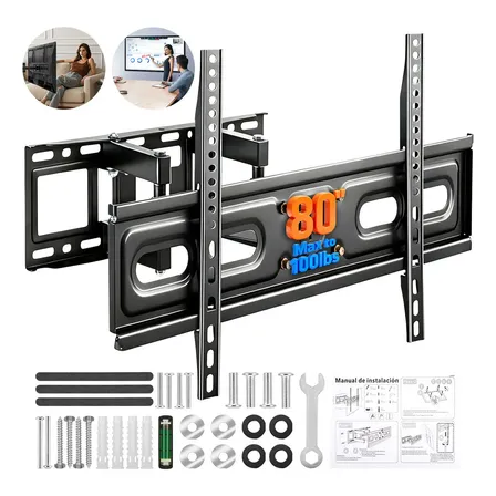 Soporte Base Tv Brazo Para 32-80 Pulgadas Pantallas Tv Monitor Beaowink, Soporte De Pared Con Brazos Articulados Dobles, Giratorio, Inclinable Y Extensible Para Televisor