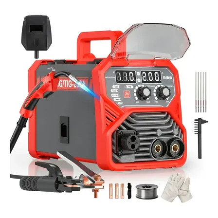 Máquina Solda Sem Gás/gás 5 Em 1 C/tampa Para Led Aitoolzo Vermelho 127/220v