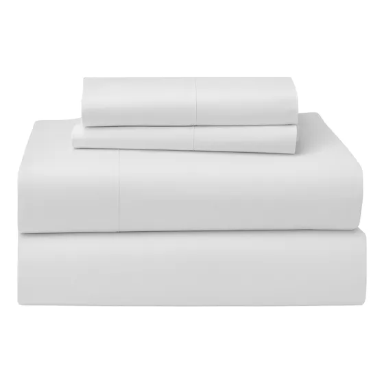 Sábanas 2 Plazas Y Media Textura Ultra Suave Juego 4 Piezas Color Blanco Diseño de la tela Liso