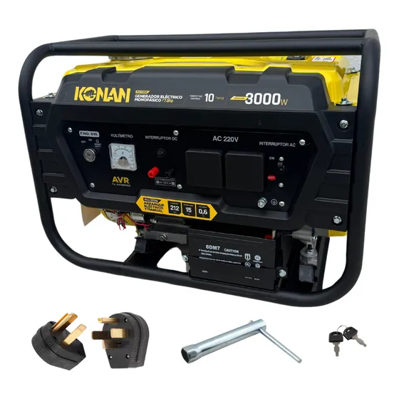 Generador Grupo electrogeno 7hp 3000w 220v Konan Kge/3000me Arranque Electrico