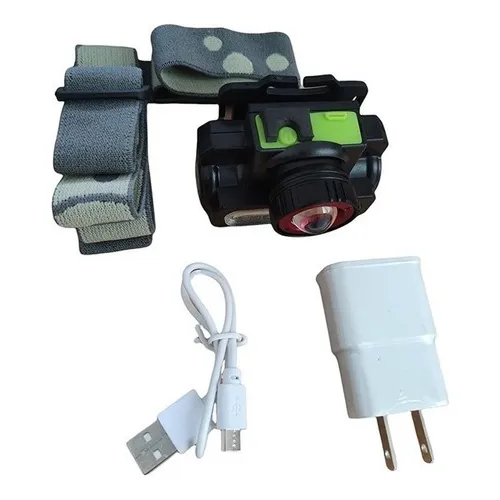 Linterna Frontal Recargable Cafini Luz Led Fuerte Cn-l7633c Color de la linterna Negro Color de la luz Blanco