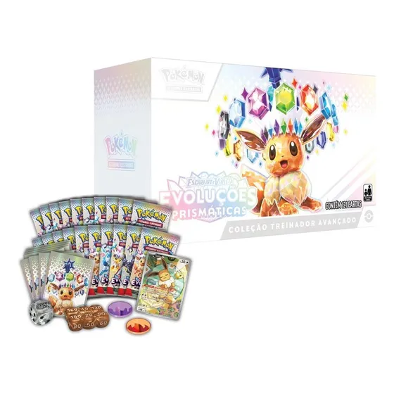 Box Treinador Avançado Pókemon Evoluções Prismáticas Eevee Idioma Português EV08.5 Evoluções Prismáticas