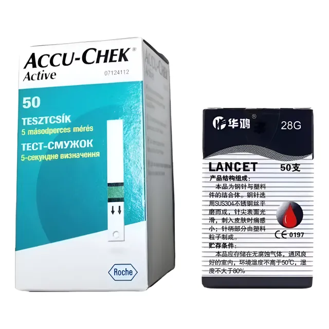50 Tiras Reactivas Accu Chek Active + Lancetas