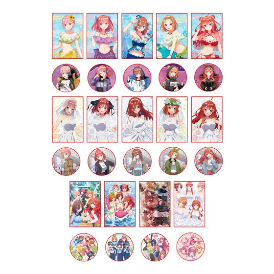 Set De 14 Postales Y Pines - Somos Quintillizas - Anime