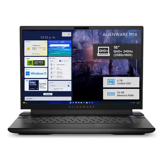 Laptop Dell Alienware Am16r2 Ultra 9 Rtx 4070 32gb 1tb Ssd Negro