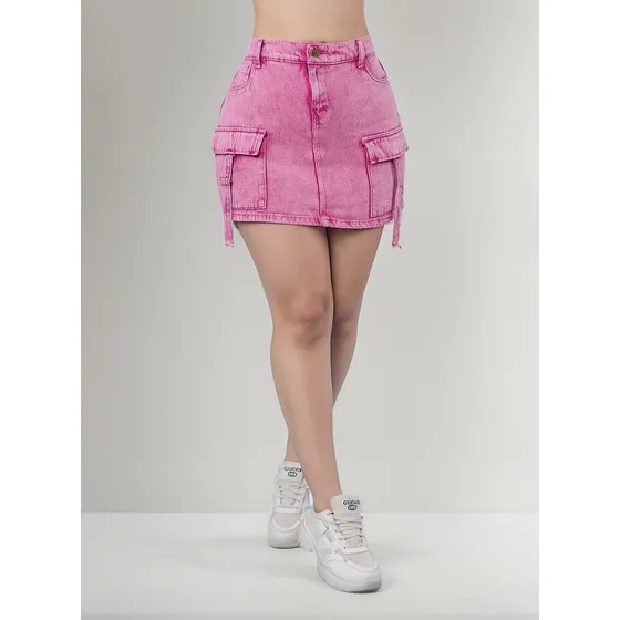Falda Short Cargo O Mochilera Para Mujer