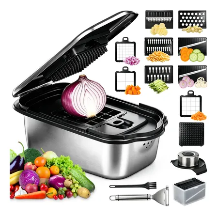 Mandolin Cortador Ralador Legumes Inox 304 Multifuncional Preto