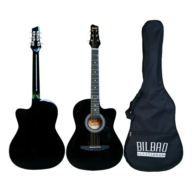 Guitarra Acústica Bilbao Bil-38c-bk + Envío Gratis 