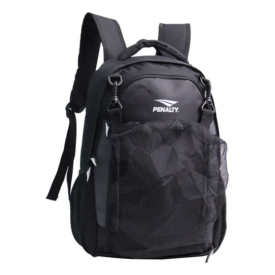Mochila Masculina e Feminina Esportiva 115 com Porta Bola 20L de Capacidade Preta e Chumbo Penalty