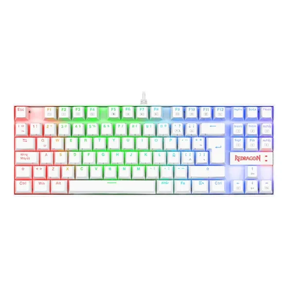 Teclado Gamer Redragon Kumara White Rgb Switch Red