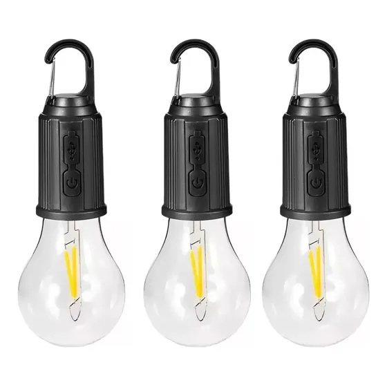 Kit 3 Lâmpadas Recarregáveis Bateria Alta Potencia Bivolt