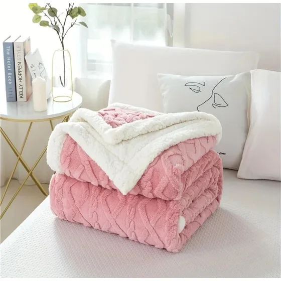 Frazada Polar Plush 2 Plazas Térmica Con Chiporro  Premium